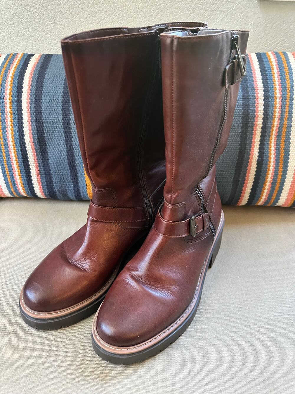 Naturalizer W’s Jagger Mid-Calf Lug Sole Boots in DK. Brown Size 10